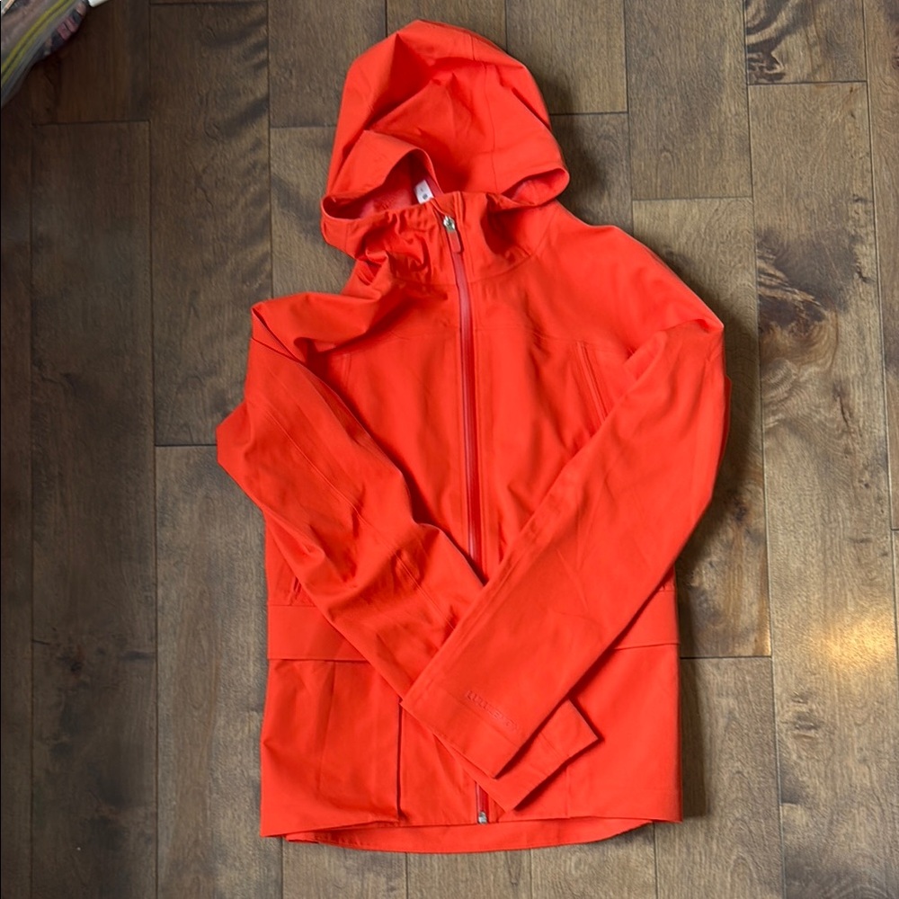 Lululemon Athletica Orange Hooded Rain Jacket